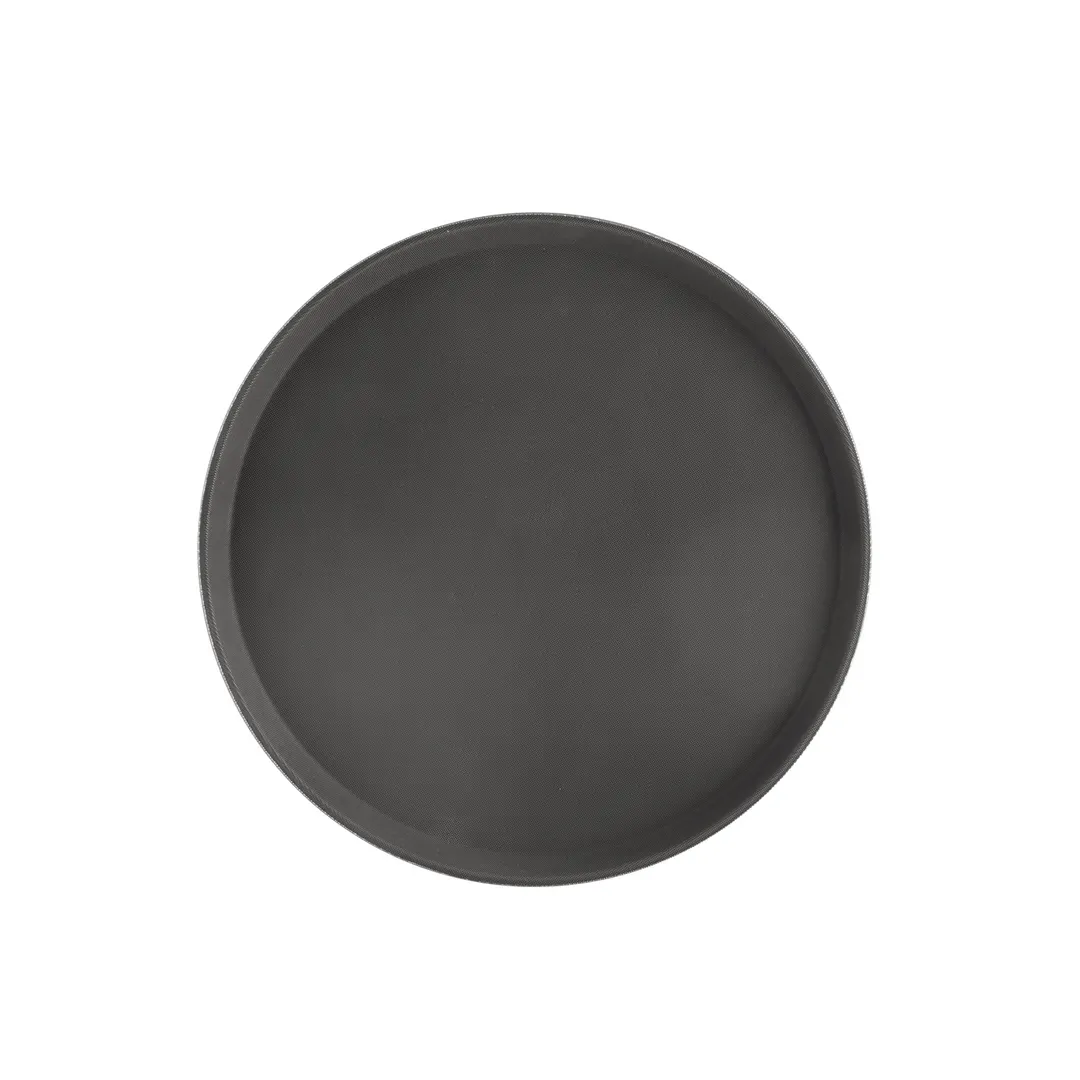 CAC China PDTR-16BK Super Tray, 16" Round Plastic Serving & Display Tray, Black NSF Certified -