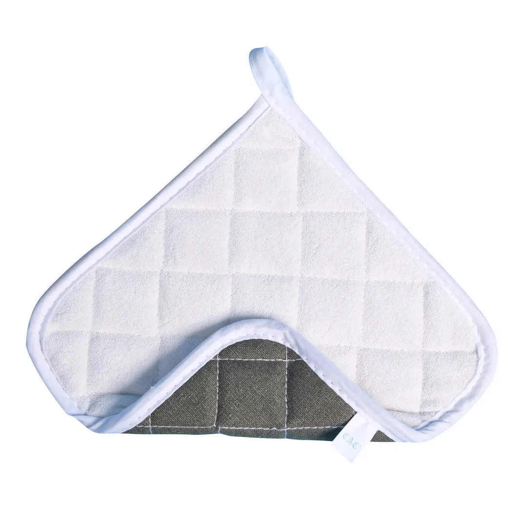 CAC China PHTR-8F Pot Holder, 8" x 8", Green Terry, Heat‑Resistant 400°F, Flame‑Retardant, - 1 Dozen