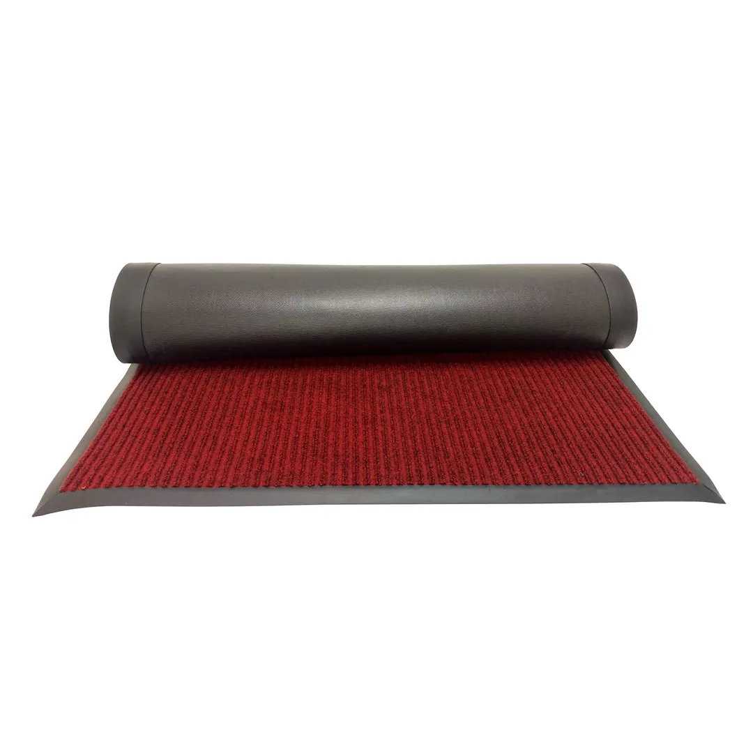 CAC China PMAT-64BY Carpet Floor Mat, 72" x 48" Burgundy Vinyl‑Backed Tapered Edge Commercial Mat