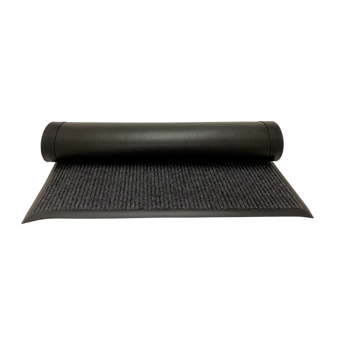 CAC China PMAT-64CH Carpet Floor Mat, 6' x 4' Charcoal Gray Vinyl Back, Tapered Edge