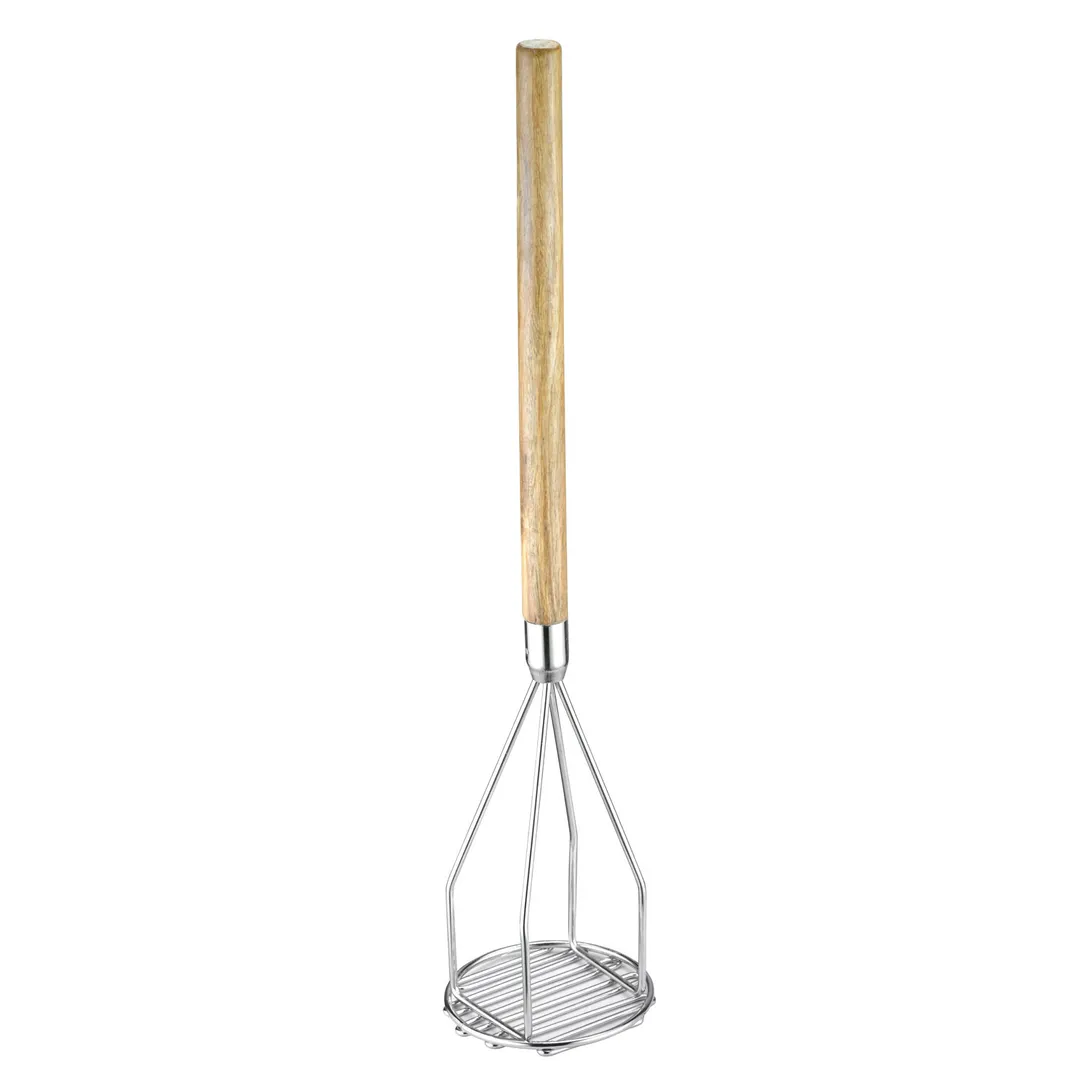 CAC China PMSW-24R Potato Masher, 5"dia x 24"H, Round Shape, Sturdy Wooden Handle