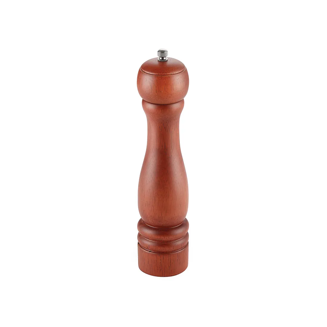 CAC China PMW1-10BN Pepper Mill - 10" Height, Hardwood Body, Brown Matte Finish, Grinder Top Knob