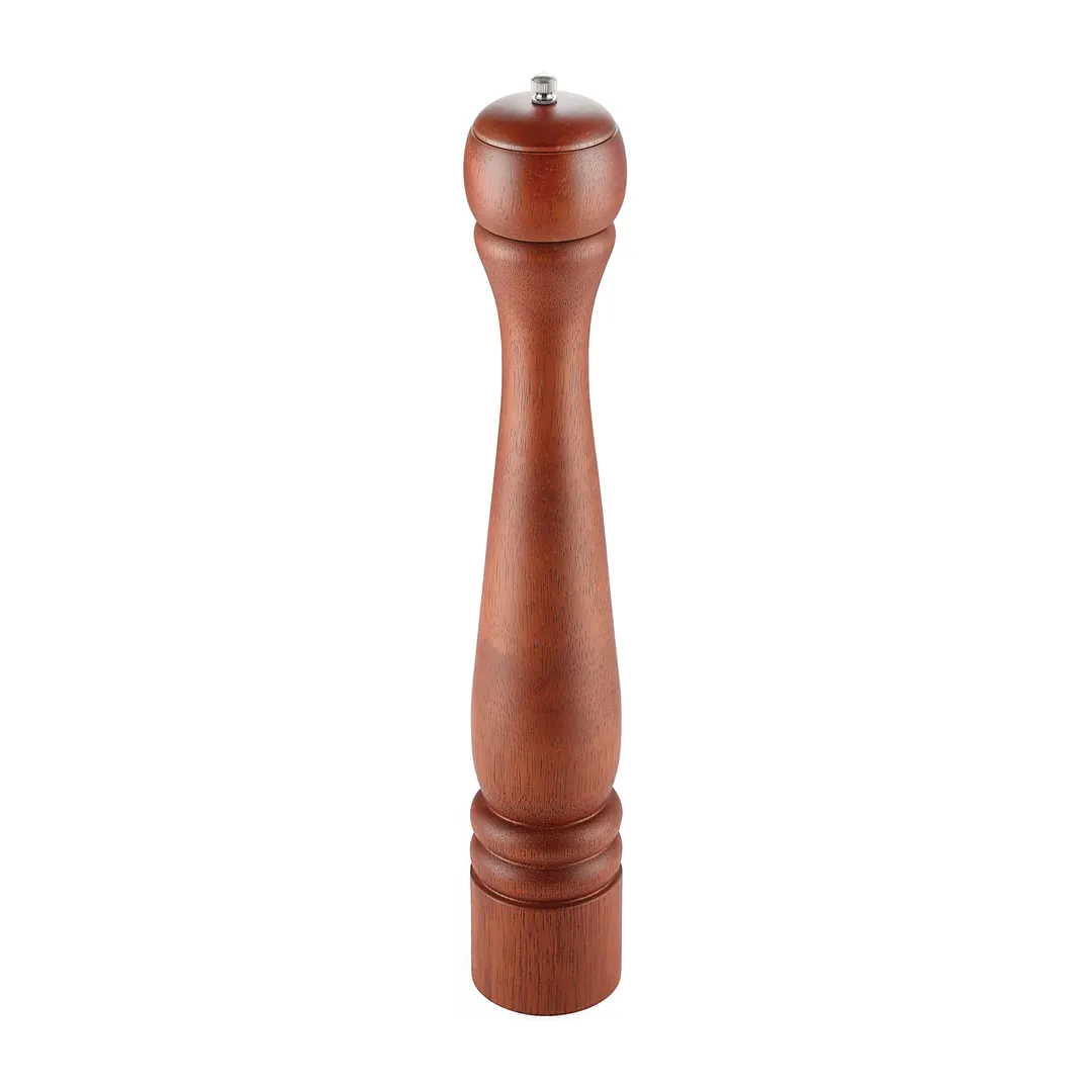 CAC China PMW1-18BN Pepper Mill - 18" Height, Solid Hardwood, Brown Matte, Grinder with Top Knob