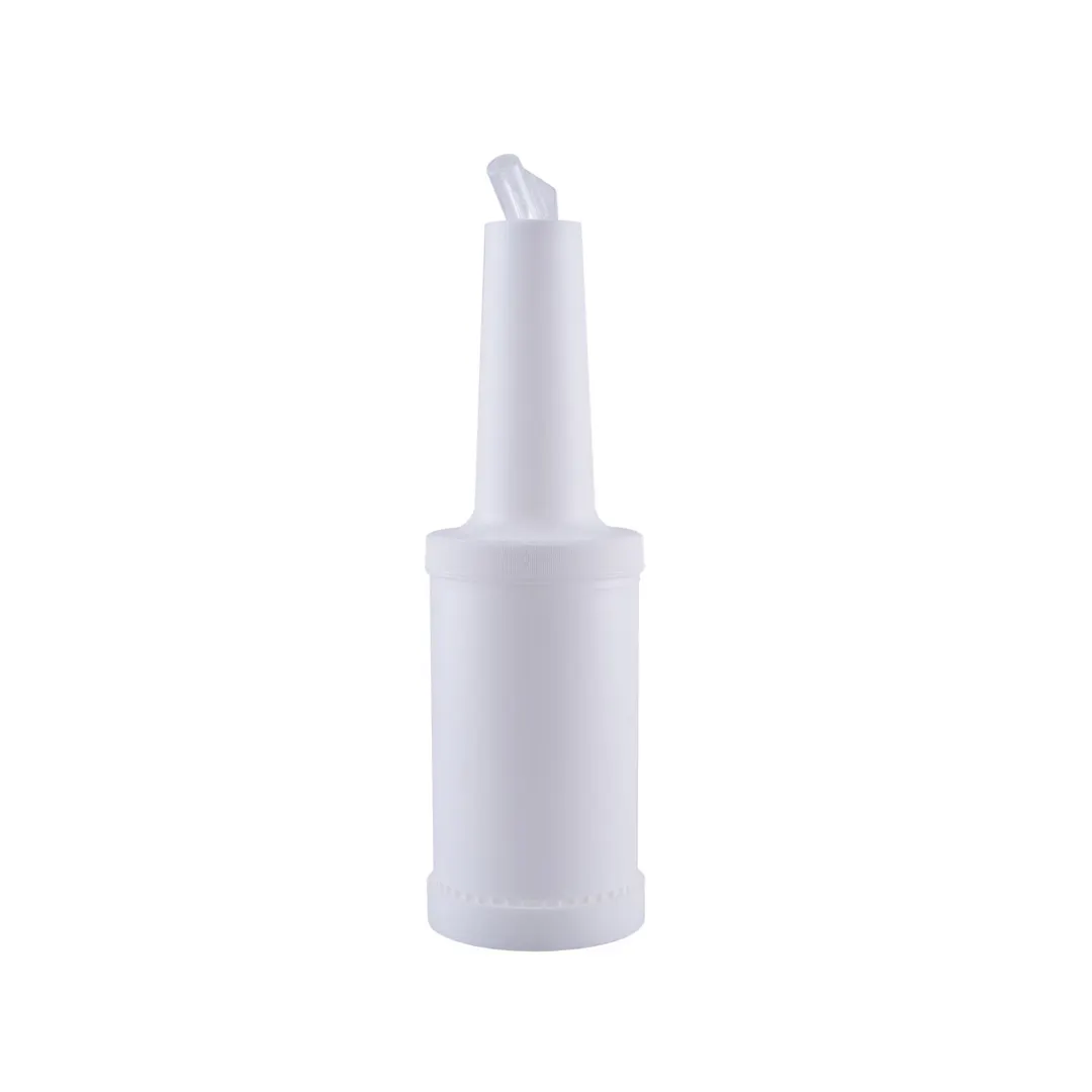 CAC China PRBT-1WT Pour Bottle, 1qt (3 3/4"), White Plastic With Spout And Lid, Complete Unit