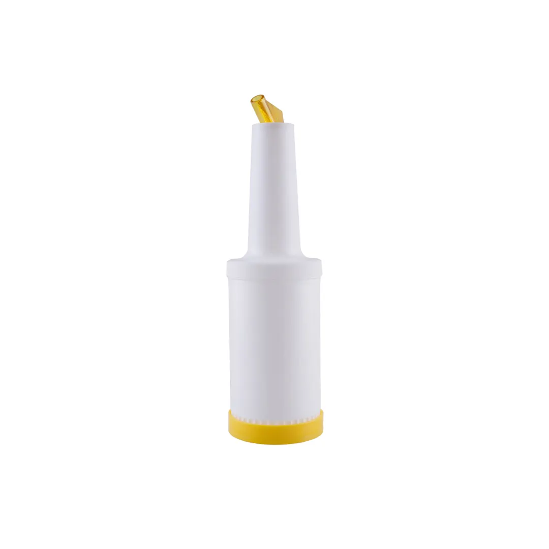 CAC China PRBT-1YL Pour Bottle with Spout and Lid, 1 Quart (32 oz), 3 3/4" Yellow, Complete Unit