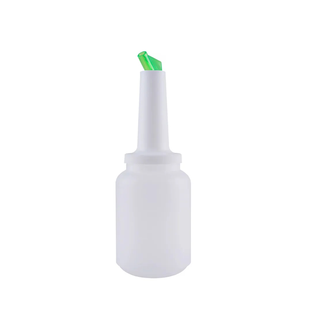 CAC China PRBT-2GN Green 2-Quart 5" Pour Bottle with Spout and Lid for Bartending Supplies