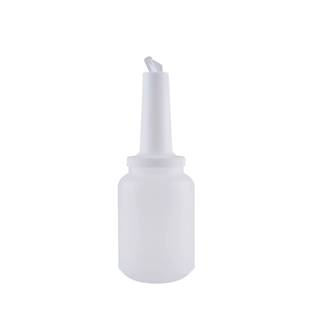 CAC China PRBT-2WT Pour Bottle, 5" Tall, 2 Quart Capacity, White Finish, Integrated Spout And Lid
