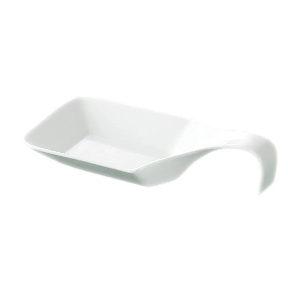 CAC China PTS-46 - Square Soup Spoon Bowl, 9-Ounce 9" Porcelain White, Dishwasher Safe - 1 Dozen