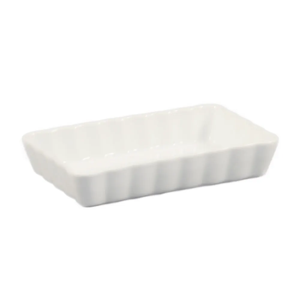 CAC China QCD-RT7 - 12 oz Dish, 7"x4½"x1" Rectangular Porcelain, Super White - 1 Dozen