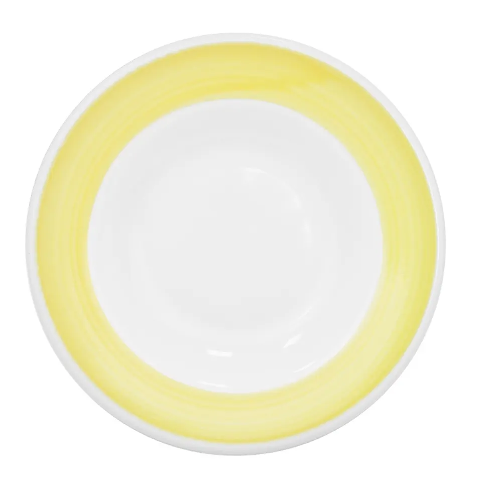 CAC China R-120-Y - Yellow Ceramic Pasta Bowl, 12" Diameter, 26 oz, Rolled Edge, Safe - 1 Dozen