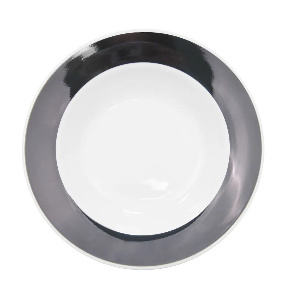 CAC China R-125-BLK - Rainbow Pasta Bowl, 30 oz (12-3/4" Dia x 2-1/4" H), Edge, Ceramic - 1 Dozen