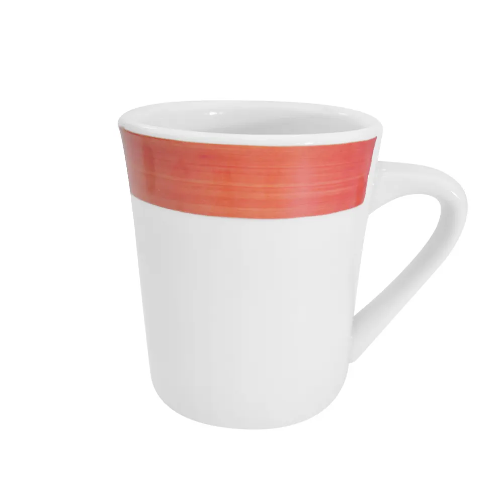 CAC China R-17-R Rainbow Tierra 8‑oz Mug, 3‑1/8" Dia x 4" H, Red Ceramic, Dishwasher Safe - 1 Dozen