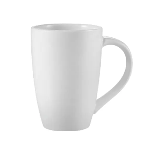 CAC China R-M12 China Mug, 12 oz White Porcelain, 3-1/8" Dia x 4-1/2" H, Dishwasher Safe - 1 Dozen
