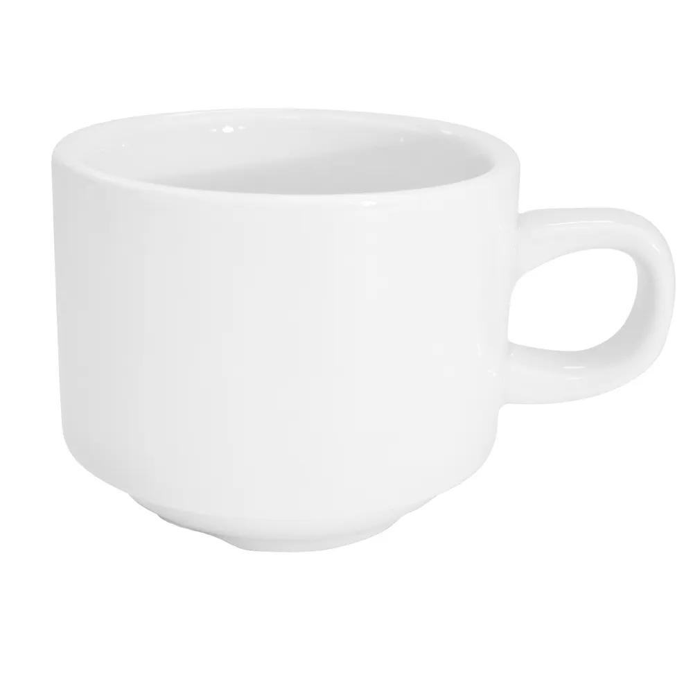 CAC China RCN-1-S - Clinton 8.5 oz Porcelain Cup, 3.5" Dia x 2.75" H, White - 1 Dozen