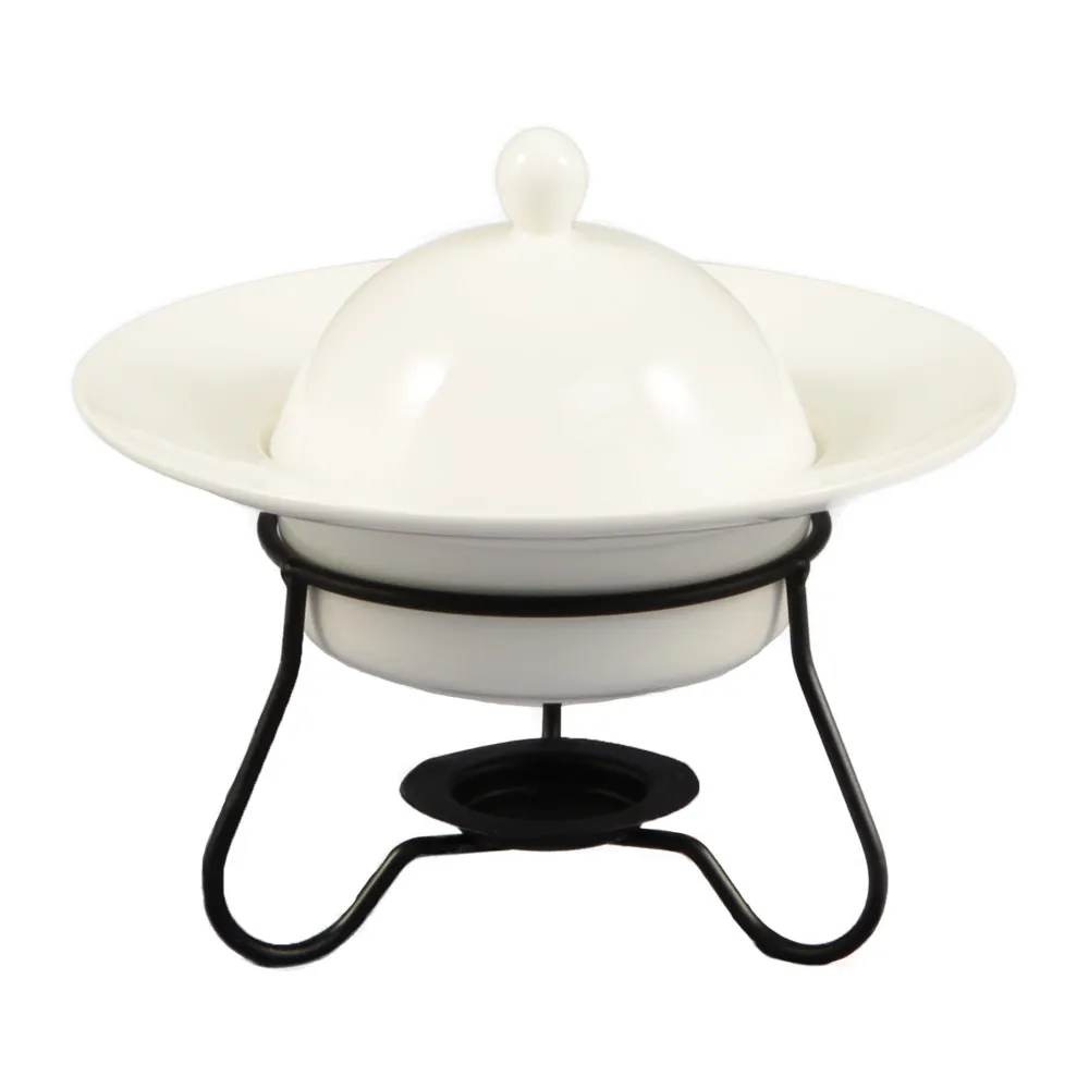 CAC China RCN-140 Pasta Bowl Set, 9.5 oz 7" Porcelain Bowl with 4" Cover, Bone White, Safe - Set