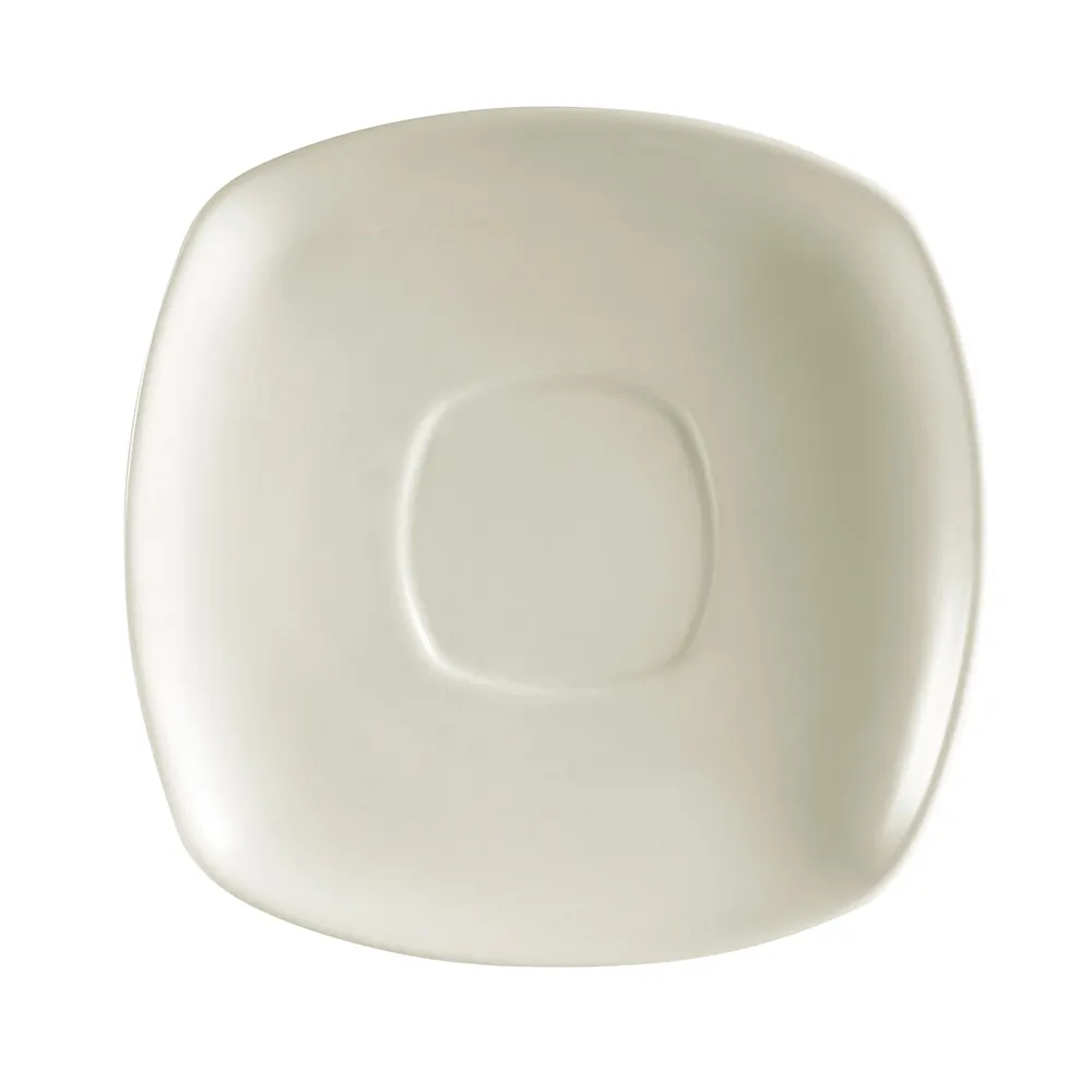 CAC China RE-SQ2 - Square Saucer, 6" x 6" x 0.75", American White, Dishwasher Safe - 1 Dozen