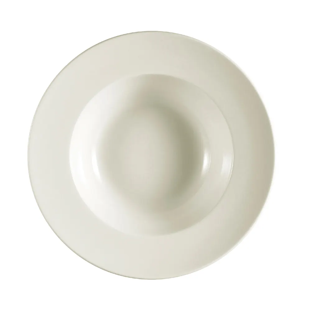 CAC China REC-107 Pasta Bowl, 22 oz (10½" Dia x 2½" H) Round White Stoneware Microwave Safe - 1 Dozen
