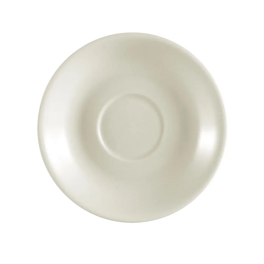 CAC China REC-36 Round Stoneware Saucer 4.5" Dia x 0.75" Ht White Dishwasher Safe - 1 Dozen