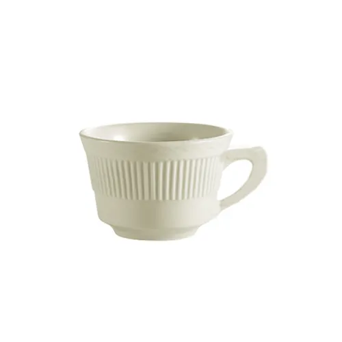 CAC China RID-1 - 7 oz Coffee Cup, 3‑5/8" Dia x 2‑1/2" H, White Ceramic, Dishwasher Safe - 1 Dozen