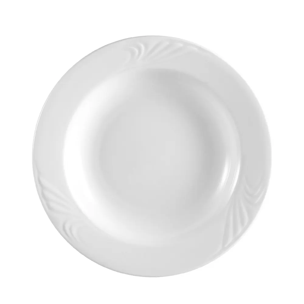 CAC China RSV-110 - Roosevelt 20‑Oz White Porcelain Pasta Bowl, 10" Dia x 1¾" H, Safe - 1 Dozen