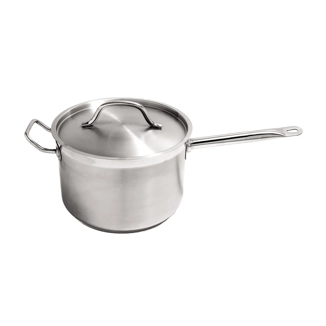 CAC China S3AP-10H Sauce Pan, 10 qt., 11" x 6-1/8", Stainless Steel, Induction Ready, Lid & Handle