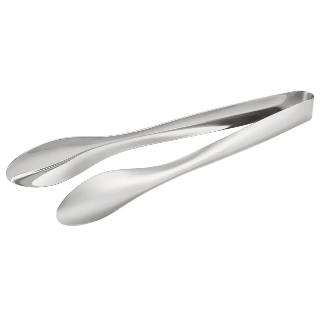 CAC China S3TG-12 Serving Tongs, 12"L, One-Piece, 18/8 Stainless Steel, Mirror Finish