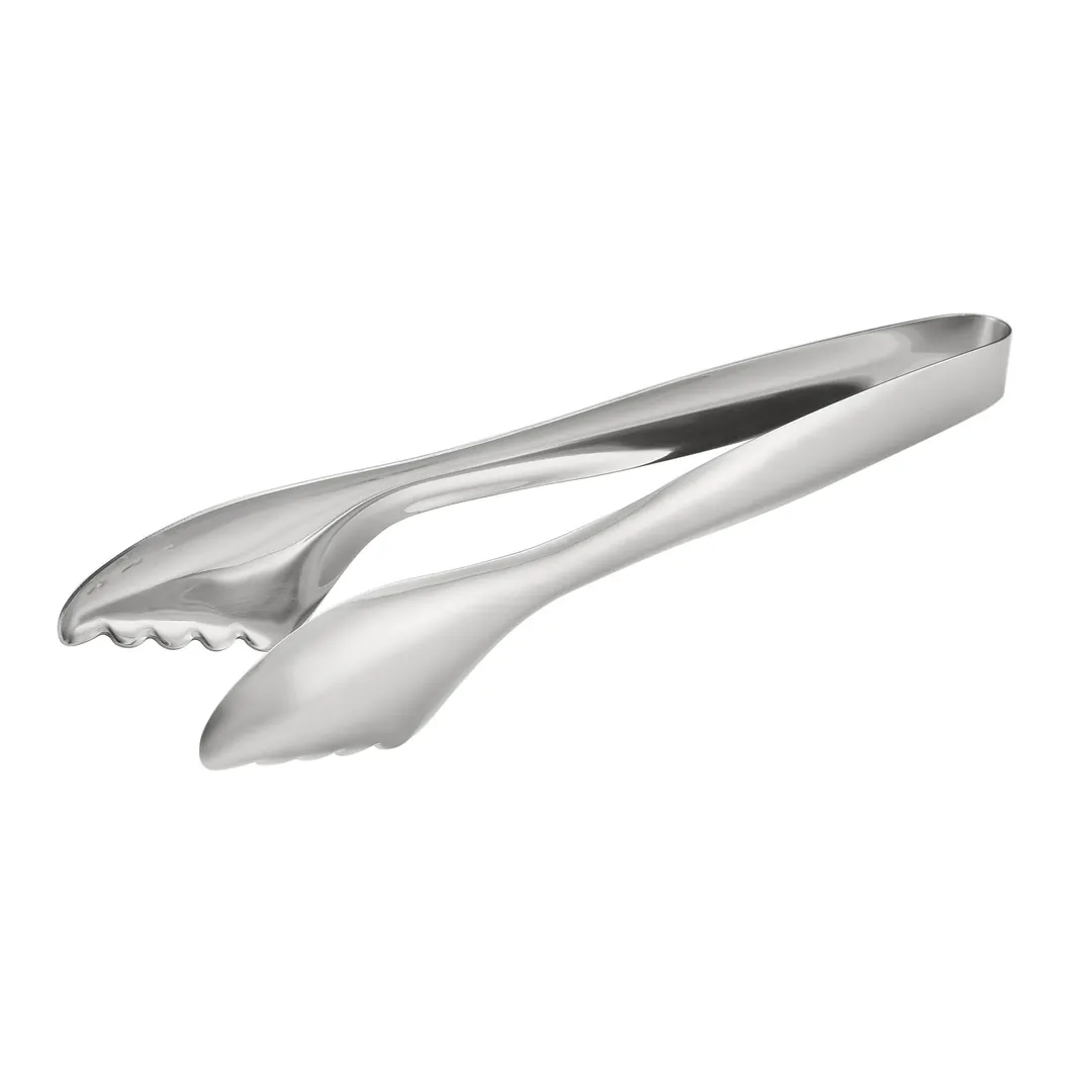 CAC China S3TG-O12 Offset Serving Tongs, 12"L, One-Piece, 18/8 Stainless Steel, Mirror Finish