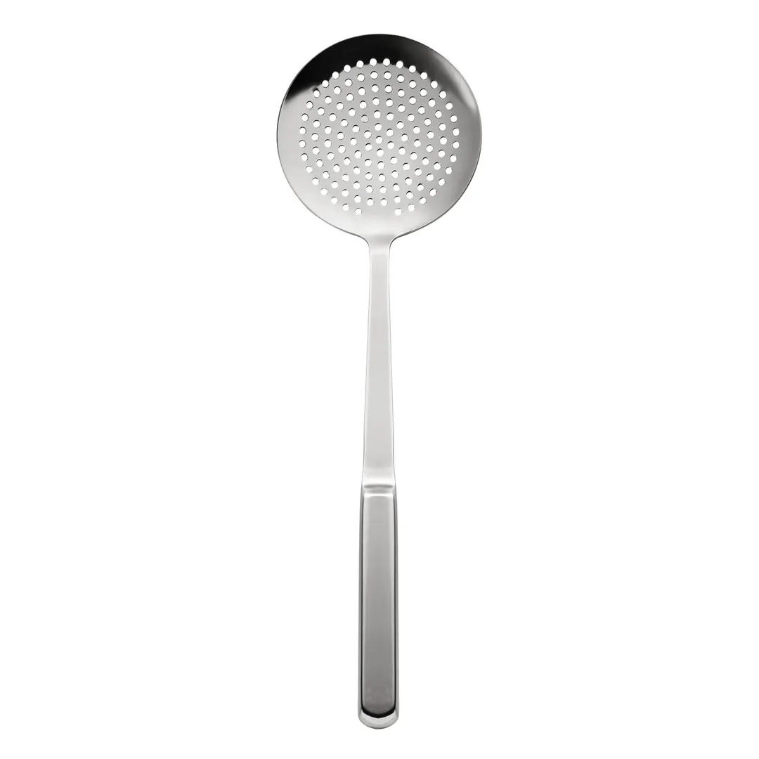 CAC China SBFH-SK12 Skimmer, 4\" dia. x 14-3/8\"L, Hollow Handle, Stainless Steel, Mirror Finish
