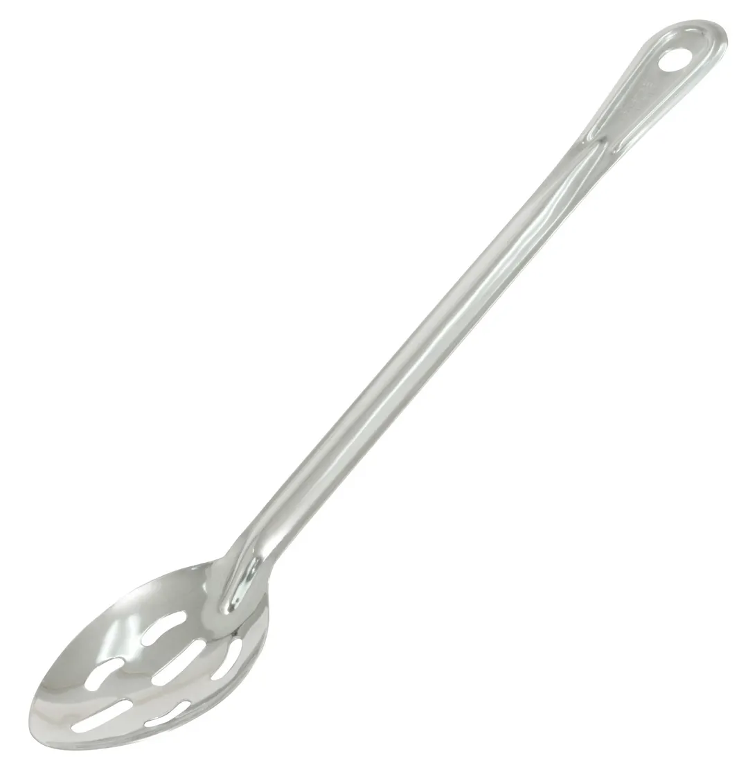 CAC China SBHL-13 Basting Spoon, 13" Long, Slotted, 1.2mm Stainless Steel, Non‑Insulated Handle