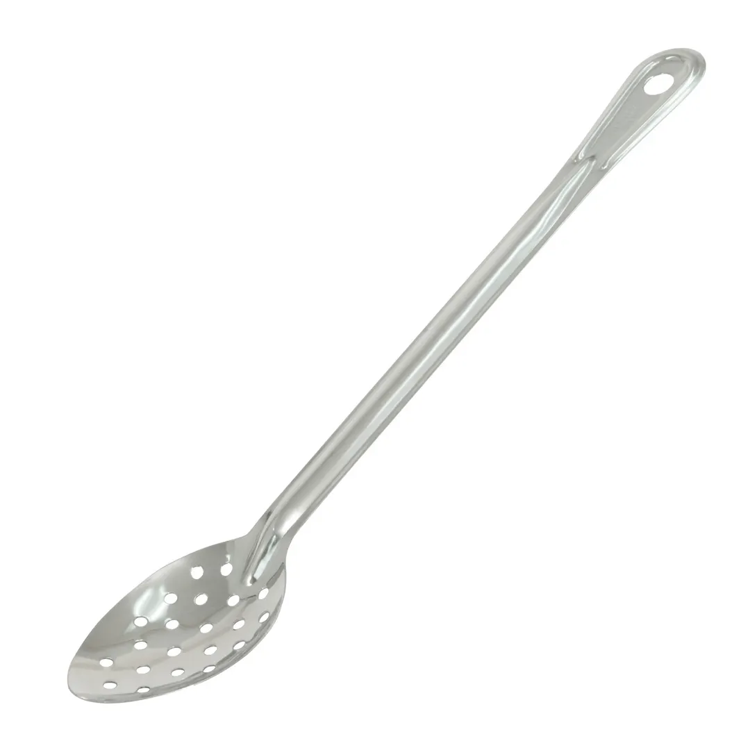 CAC China SBHP-11 Perforated Basting Spoon, 11" Long, Stainless Steel, Silver Handle