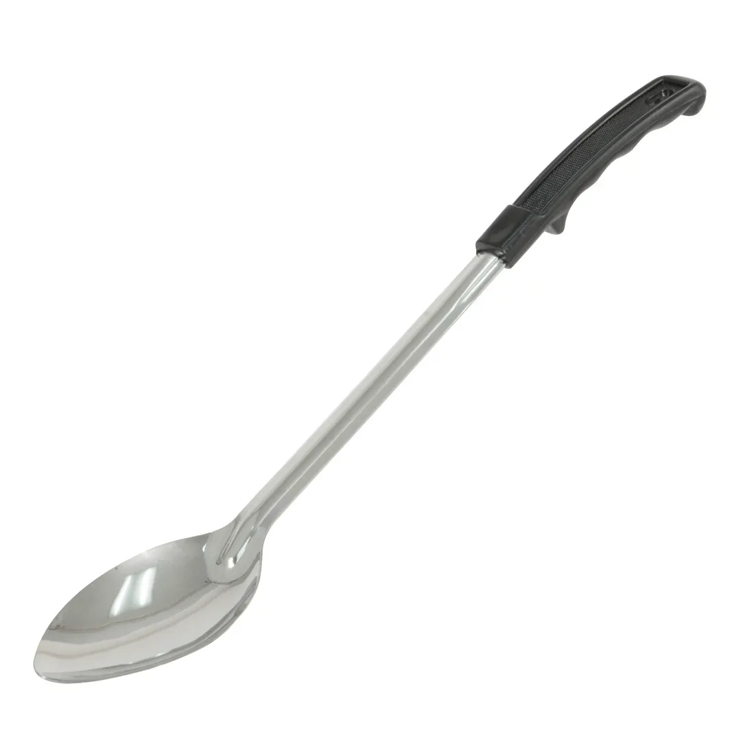 CAC China SBSO-11BH Solid Basting Spoon, 11" Long, Stainless Steel with Bakelite Handle, Black