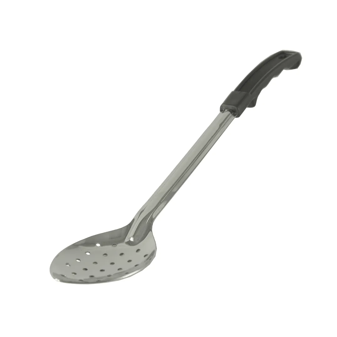 CAC China SBSP-15BH Perforated Basting Spoon, 15" Long, Stainless Steel with Bakelite Handle, Black