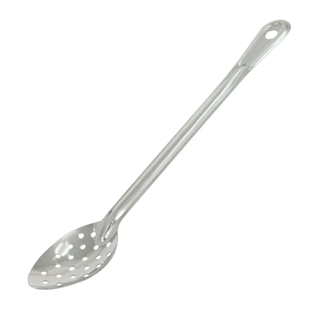 CAC China SBSP-18 Perforated Basting Spoon, 18" Long, Stainless Steel, Silver Handle