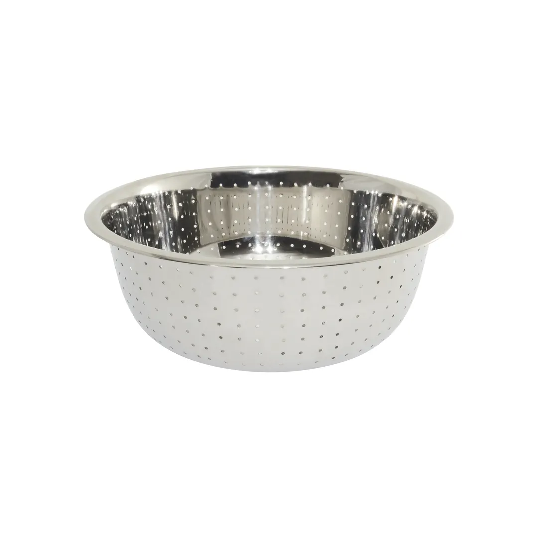 CAC China SCD3-S14 Colander, 13-3/4 qt., Small Holes, Round, Stainless Steel