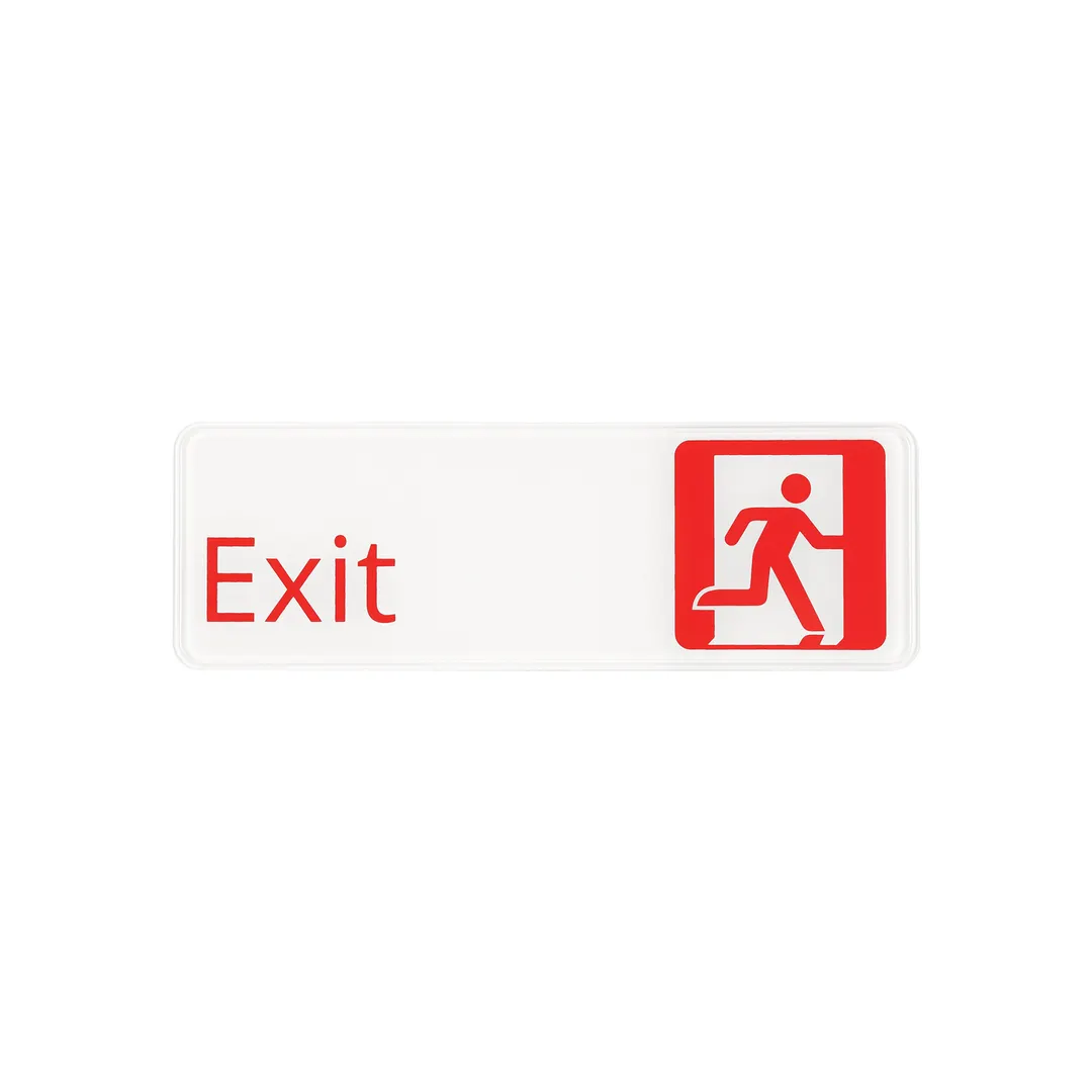 CAC China SCE3-EX20 Compliance Sign, 9" x 3"H, English, Exit, Heavy-Duty Plastic, White
