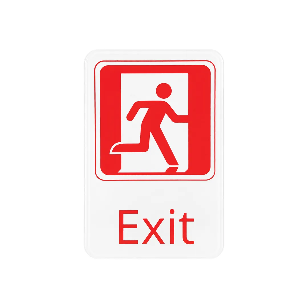 CAC China SCE9-EX02 Compliance Sign, 6" x 9", English, Exit, Heavy-Duty Plastic, White