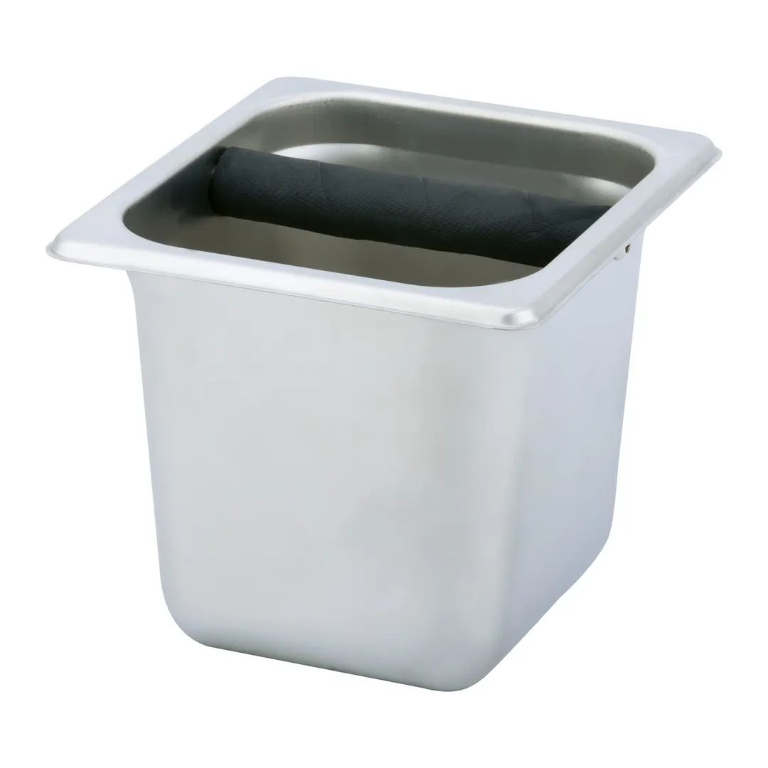 CAC China SCKB-765 Commercial Grade Coffee Knock Box, 5" Deep, Stainless Steel