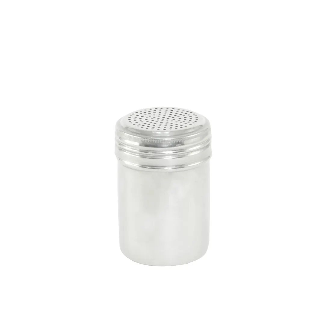 CAC China SDRG-10 Dredge Shaker, 10‑Ounce Stainless Steel, Perforated Top, Silver Lid, No Handle