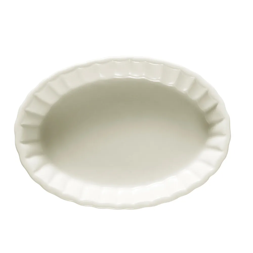 CAC China SFV-12 - Oval 10 oz Souffle Baking Dish, 7¾"L x 5½"W x 1⅜"H Ceramic, Bone White - 1 Dozen