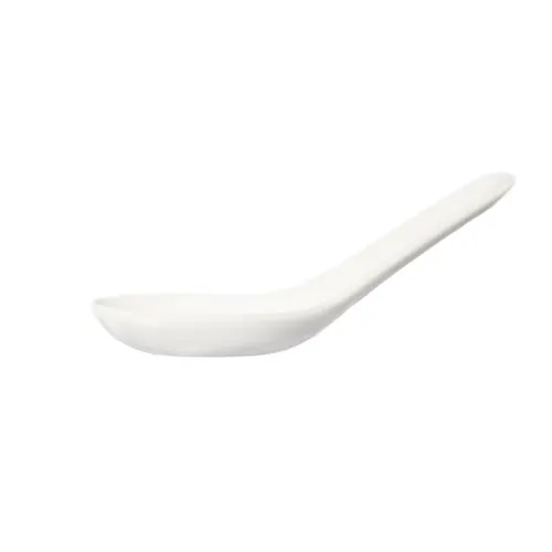 CAC China SHER-41 - Chinese Soup Spoon, 5" x 1-3/4" x 1/2", Porcelain White, Dishwasher Safe - 1 Dozen