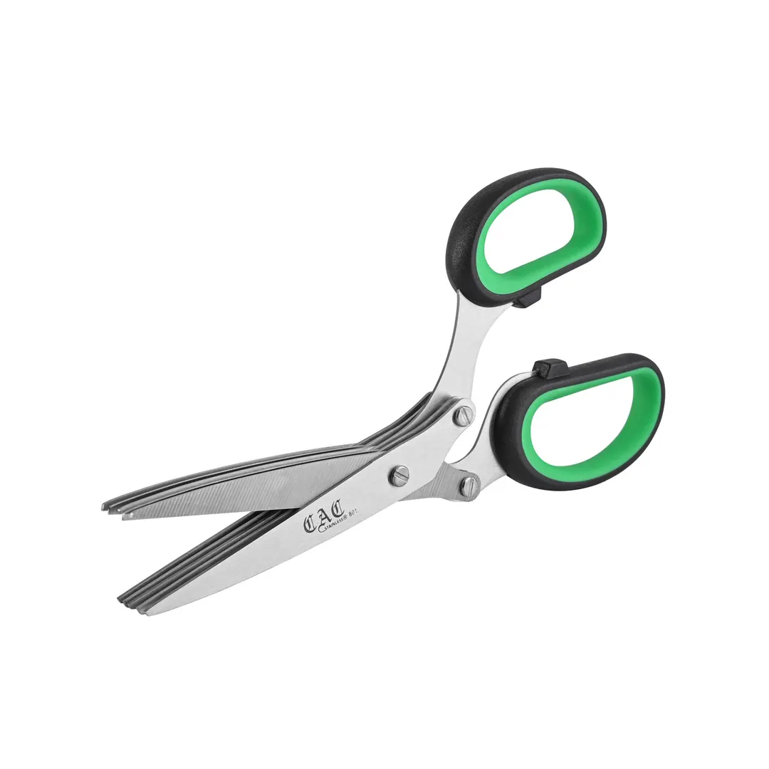 CAC China SHRH-5 Kitchen Shears, 4" (5)-Blade Herb, Polypropylene/TPR Handle, Stainless Steel