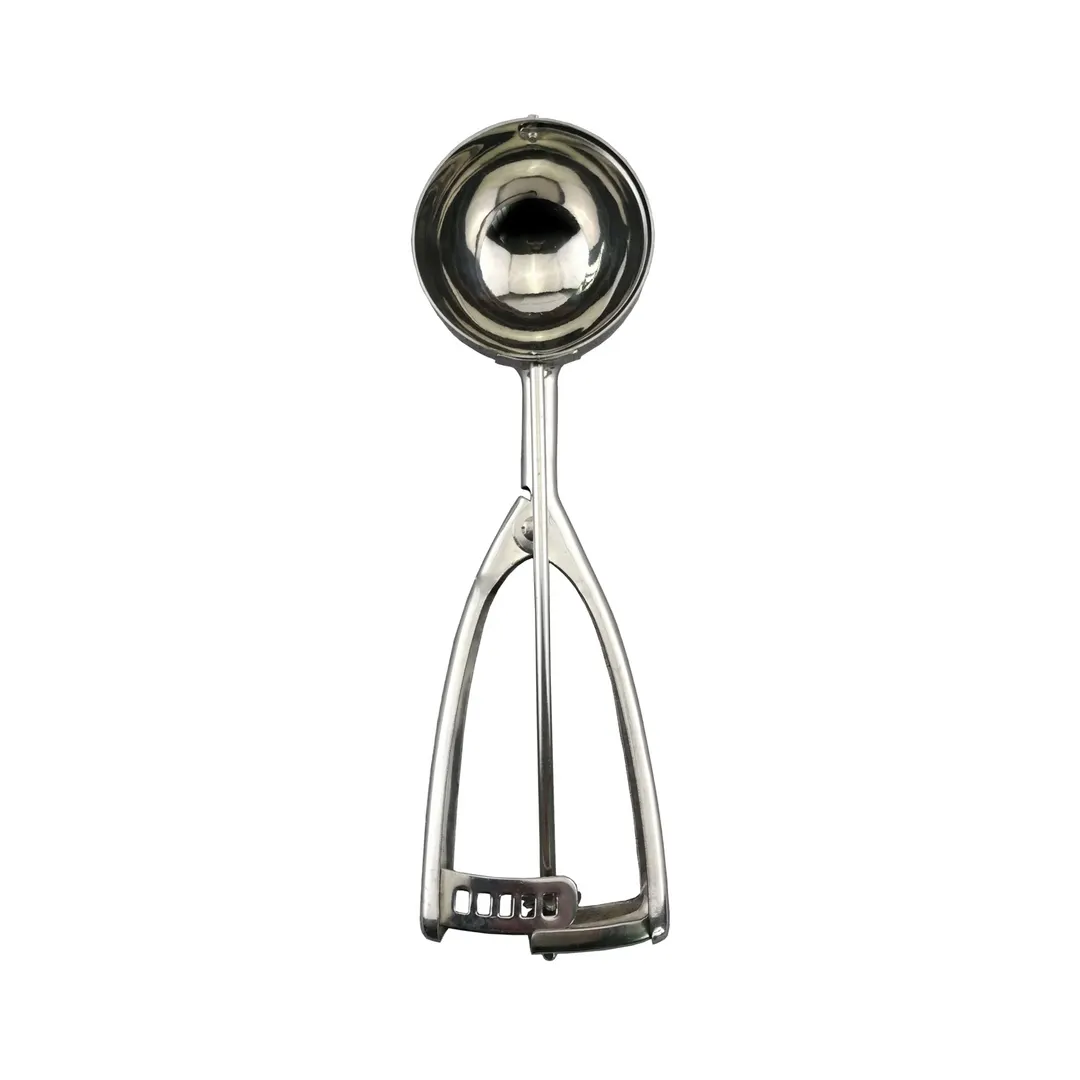 CAC China SICD-10S Squeeze Disher, #10, 3.2 oz., Ambidextrous, Stainless Steel