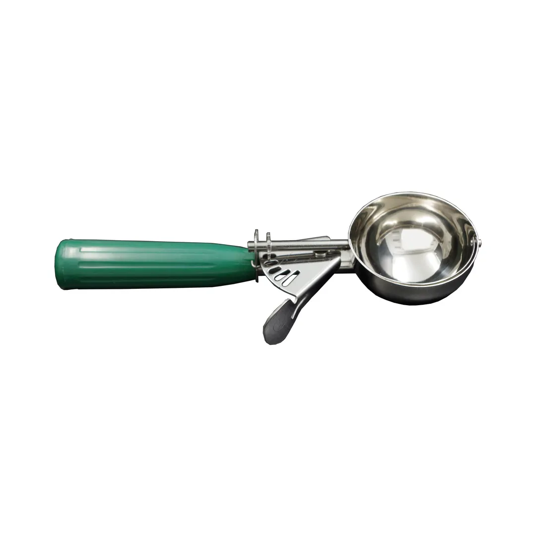 CAC China SICD-12GN Thumb Disher, #12, 2.66 oz., Stainless Steel Scoop, Green Handle