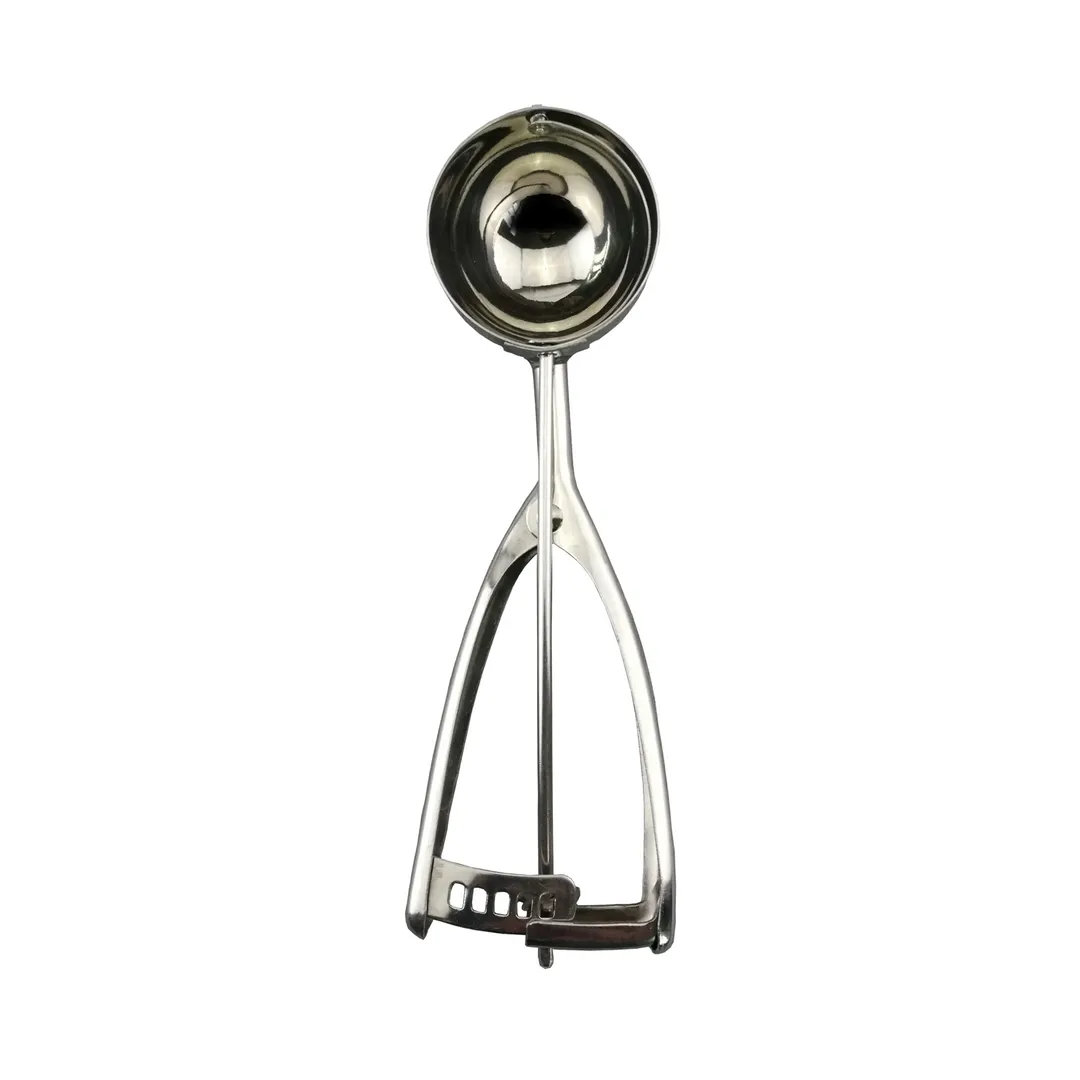 CAC China SICD-12S Squeeze Disher, #12, 2.75 oz., Ambidextrous, Stainless Steel Scoop