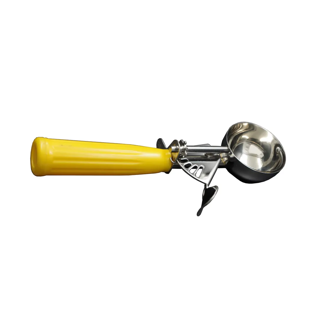 CAC China SICD-20YL Thumb Disher, #20, 1.6 oz., Stainless Steel Scoop, Yellow Handle
