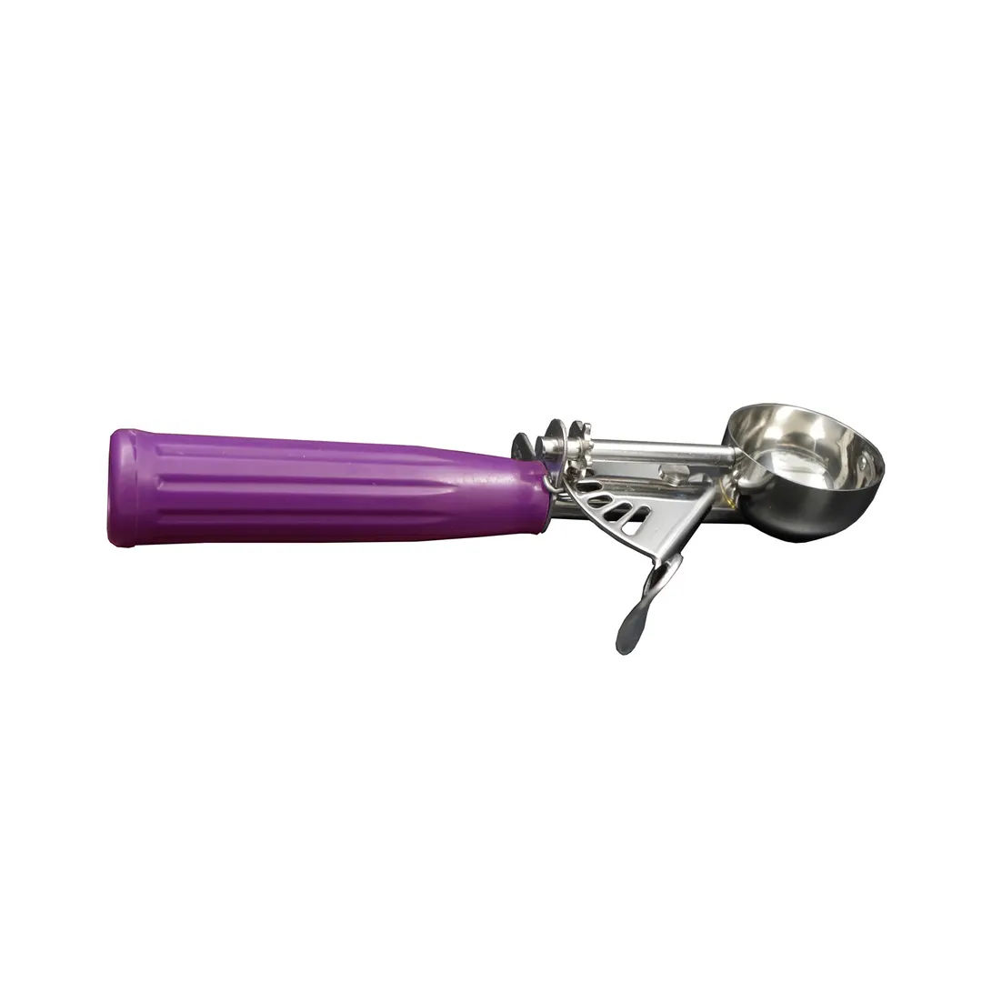 CAC China SICD-40OD Thumb Disher, #40, 0.72 oz., Stainless Steel Scoop, Orchid Handle, NSF