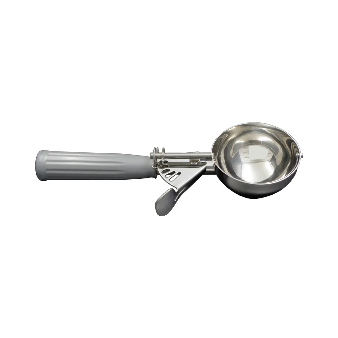 CAC China SICD-8GY Thumb Disher, #8, 4 oz., Stainless Steel Scoop, Gray Handle