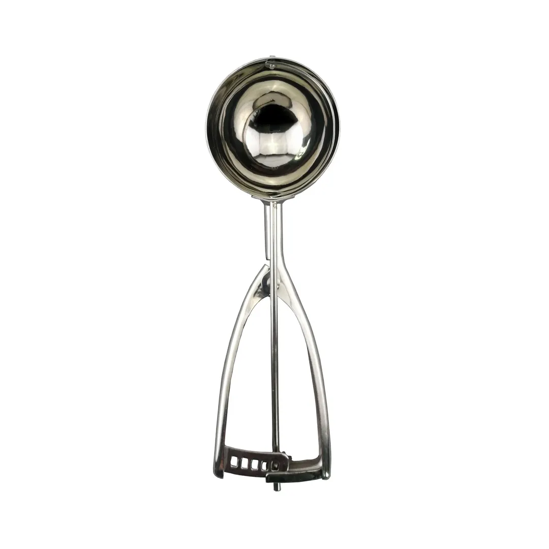 CAC China SICD-8S Squeeze Disher, #8, 4 oz., Ambidextrous, Stainless Steel Scoop