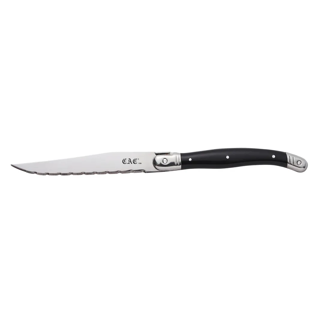 CAC China SKP3-03PF Steak Knife, 4" Blade, 4-1/2"L, Slim, Pointed Tip, Plastic Handle - 1 Dozen