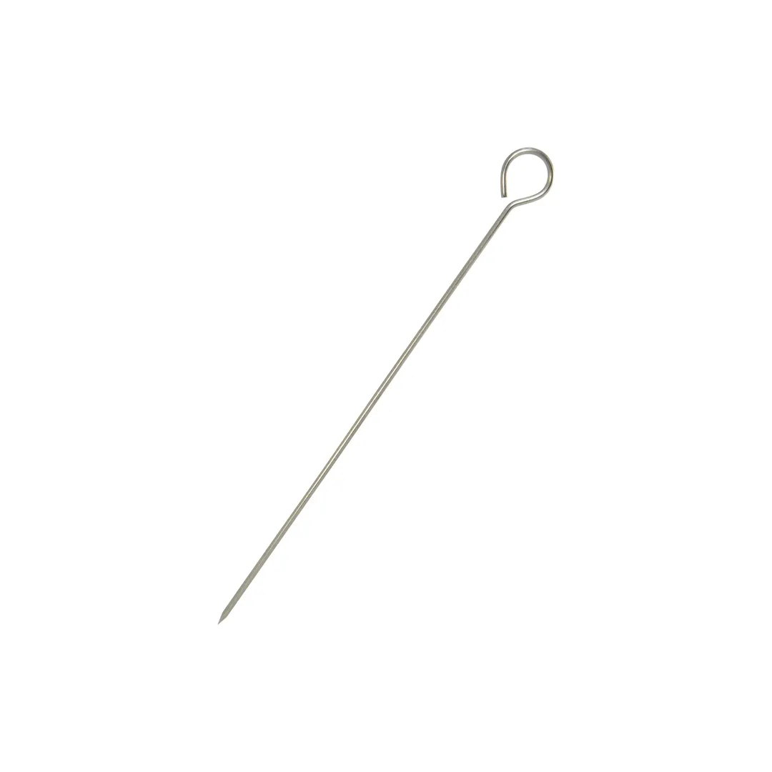 CAC China SKSR-10 Stainless Steel Skewer, 10" Round Looped Handle, Pointed End - 1 Dozen
